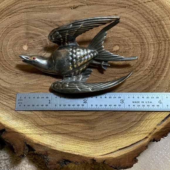 Big Metal Bird Pin. Brooch - Picture 4 of 6